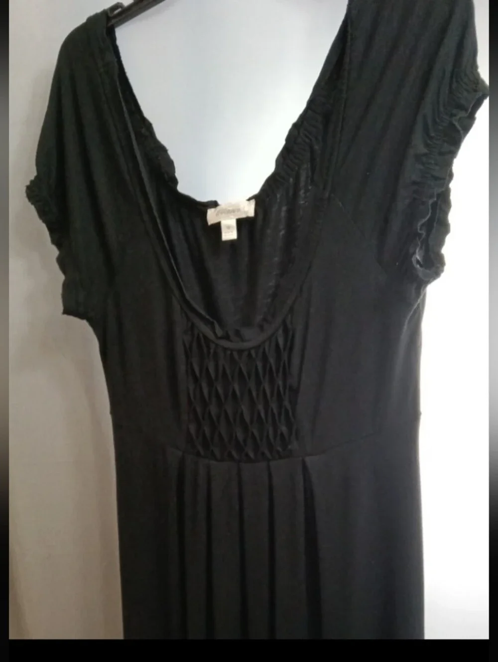 dressbarn Black Scoop-Neck Midi Dress